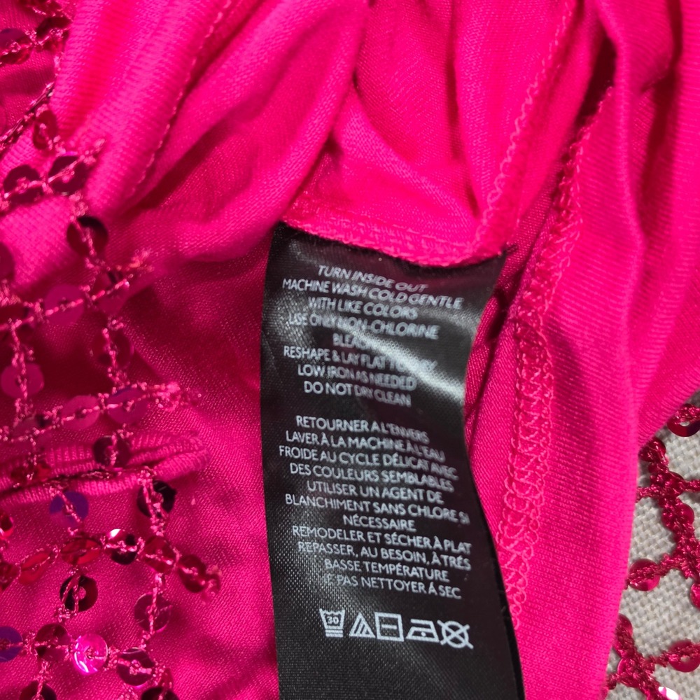 Pilcro Sequin Mesh Top Women Small Pink NWT Anthropologie Long Sleeve Magenta - Picture 10 of 13